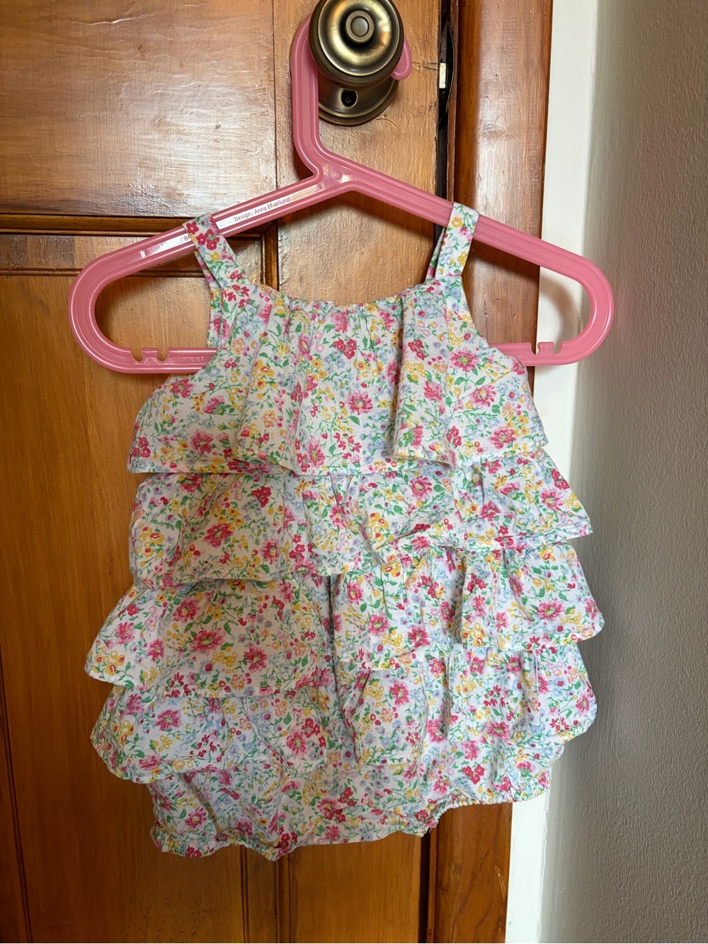 Ralph Lauren Floral Baby Romper in Pink, Green & Yellow